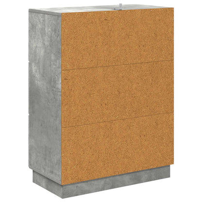 vidaXL Drawer Cabinet Concrete Grey 66 x 34.5 x 87 cm Engineered Wood