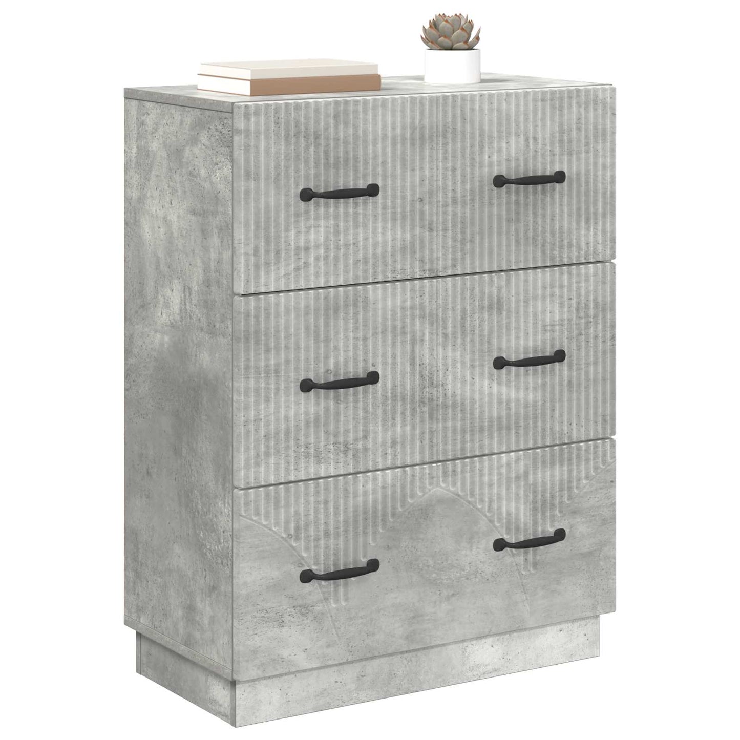 vidaXL Drawer Cabinet Concrete Grey 66 x 34.5 x 87 cm Engineered Wood