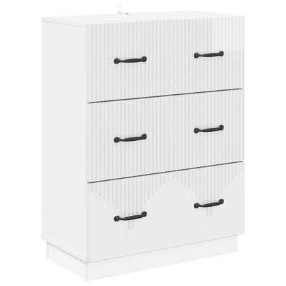 vidaXL Drawer Cabinet High Gloss White 66 x 34.5 x 87 cm