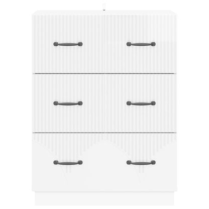 vidaXL Drawer Cabinet High Gloss White 66 x 34.5 x 87 cm