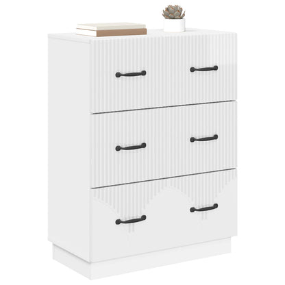 vidaXL Drawer Cabinet High Gloss White 66 x 34.5 x 87 cm