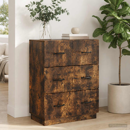 vidaXL Drawer Cabinet Smoked Oak 66 x 34.5 x 87 cm Engineered Wood