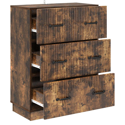 vidaXL Drawer Cabinet Smoked Oak 66 x 34.5 x 87 cm Engineered Wood