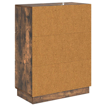 vidaXL Drawer Cabinet Smoked Oak 66 x 34.5 x 87 cm Engineered Wood
