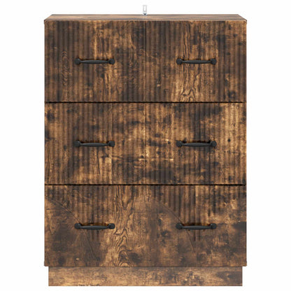 vidaXL Drawer Cabinet Smoked Oak 66 x 34.5 x 87 cm Engineered Wood