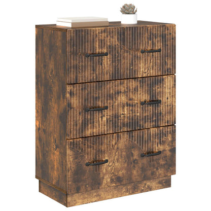 vidaXL Drawer Cabinet Smoked Oak 66 x 34.5 x 87 cm Engineered Wood
