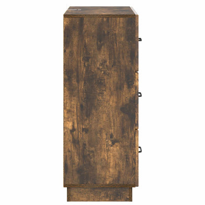 vidaXL Drawer Cabinet Smoked Oak 66 x 34.5 x 87 cm Engineered Wood