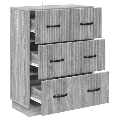 vidaXL Drawer Cabinet Grey Sonoma 66 x 34.5 x 87 cm Engineered Wood