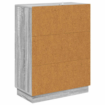 vidaXL Drawer Cabinet Grey Sonoma 66 x 34.5 x 87 cm Engineered Wood