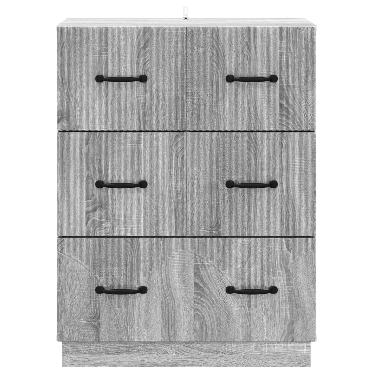 vidaXL Drawer Cabinet Grey Sonoma 66 x 34.5 x 87 cm Engineered Wood