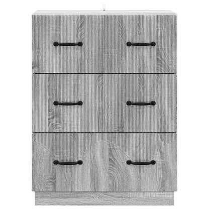 vidaXL Drawer Cabinet Grey Sonoma 66 x 34.5 x 87 cm Engineered Wood