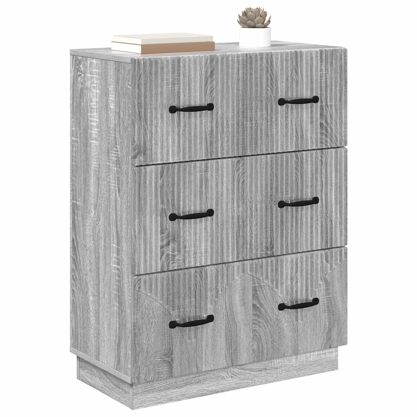 vidaXL Drawer Cabinet Grey Sonoma 66 x 34.5 x 87 cm Engineered Wood