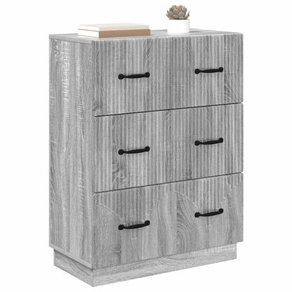 vidaXL Drawer Cabinet Grey Sonoma 66 x 34.5 x 87 cm Engineered Wood