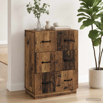 vidaXL Drawer Cabinet Old Wood 66 x 34.5 x 87 cm Engineered Wood