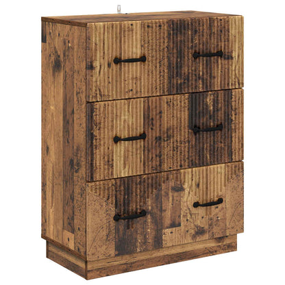 vidaXL Drawer Cabinet Old Wood 66 x 34.5 x 87 cm Engineered Wood