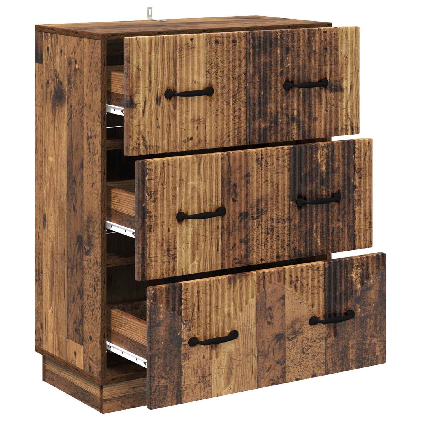 vidaXL Drawer Cabinet Old Wood 66 x 34.5 x 87 cm Engineered Wood