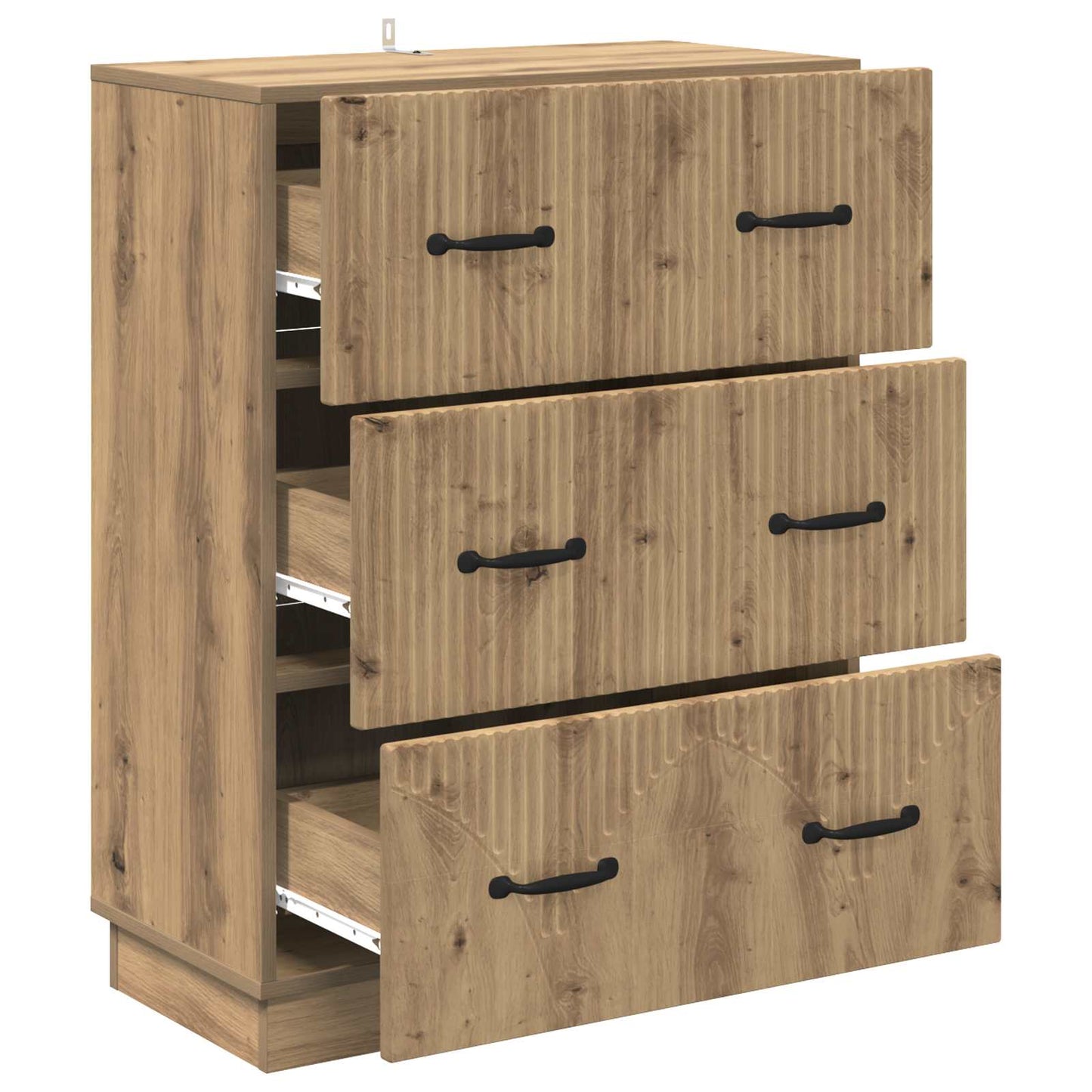vidaXL Drawer Cabinet 66 x 34.5 x 87 cm Engineered Wood Artisan Oak