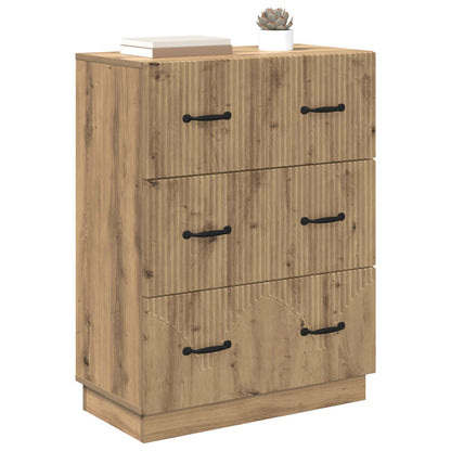 vidaXL Drawer Cabinet 66 x 34.5 x 87 cm Engineered Wood Artisan Oak