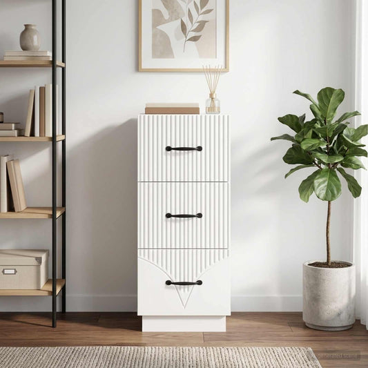 vidaXL Drawer Cabinet White 33 x 34.5 x 87 cm Engineered Wood