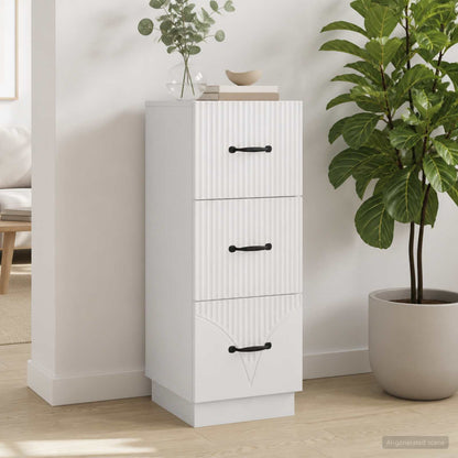 vidaXL Drawer Cabinet White 33 x 34.5 x 87 cm Engineered Wood