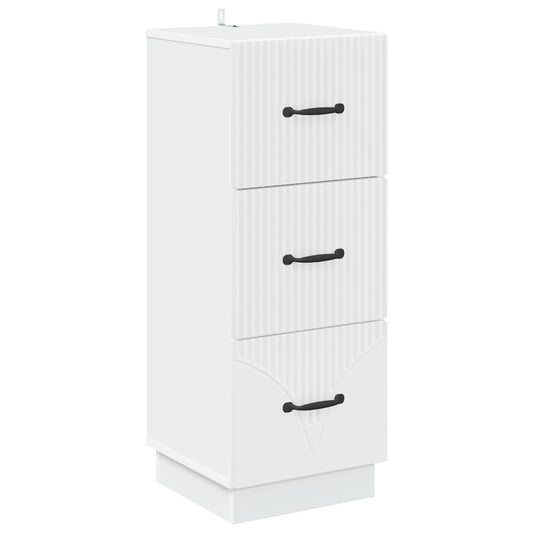 vidaXL Drawer Cabinet White 33 x 34.5 x 87 cm Engineered Wood