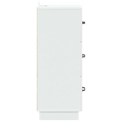 vidaXL Drawer Cabinet White 33 x 34.5 x 87 cm Engineered Wood