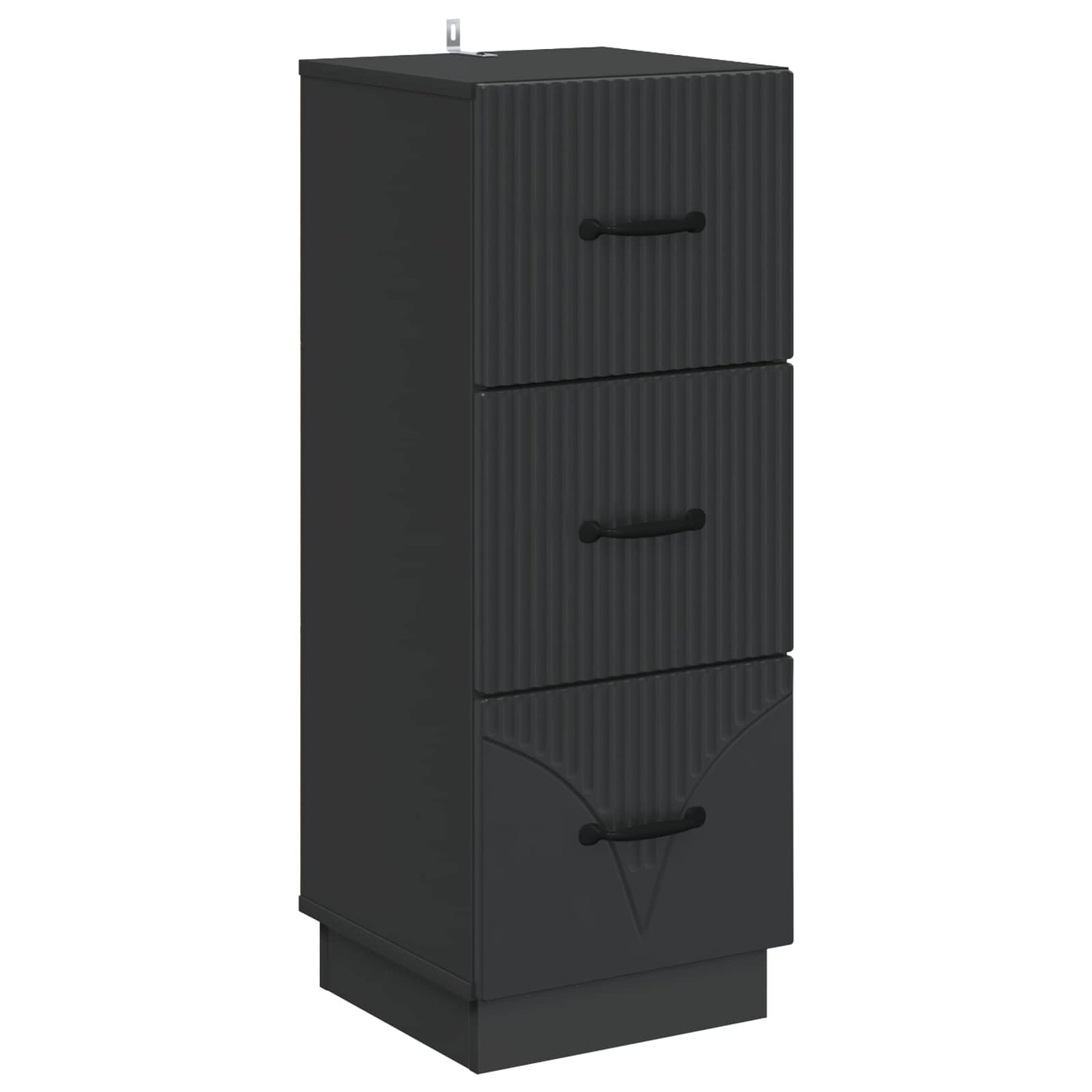 vidaXL Drawer Cabinet Black 33 x 34.5 x 87 cm Engineered Wood