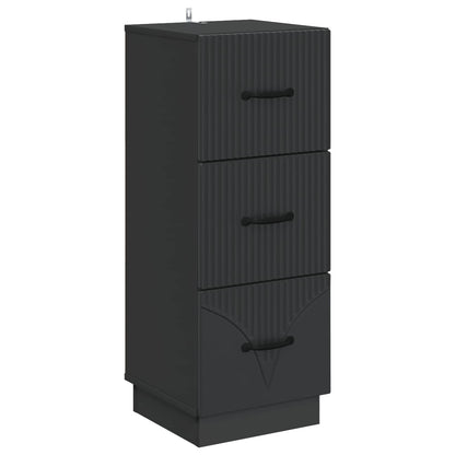 vidaXL Drawer Cabinet Black 33 x 34.5 x 87 cm Engineered Wood