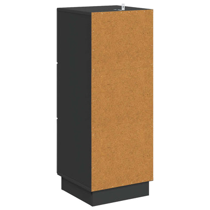 vidaXL Drawer Cabinet 33 x 34.5 x 87 cm Engineered Wood Black