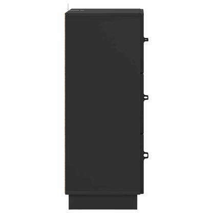 vidaXL Drawer Cabinet Black 33 x 34.5 x 87 cm Engineered Wood