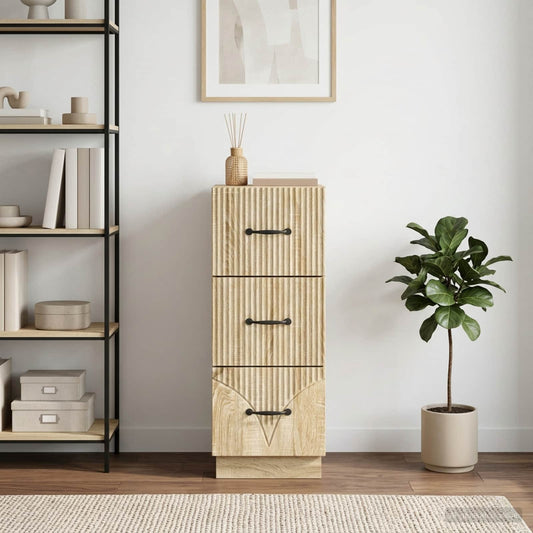 vidaXL Drawer Cabinet Sonoma Oak 33 x 34.5 x 87 cm Engineered Wood