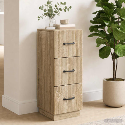 vidaXL Drawer Cabinet Sonoma Oak 33 x 34.5 x 87 cm Engineered Wood