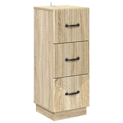 vidaXL Drawer Cabinet 33 x 34.5 x 87 cm Engineered Wood Sonoma Oak
