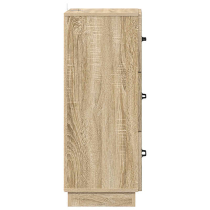 vidaXL Drawer Cabinet Sonoma Oak 33 x 34.5 x 87 cm Engineered Wood