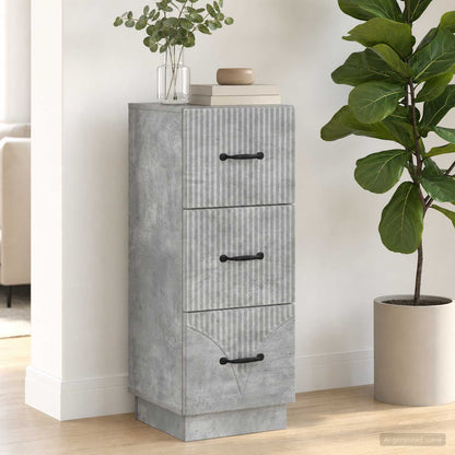 vidaXL Drawer Cabinet Concrete Grey 33 x 34.5 x 87 cm Engineered Wood