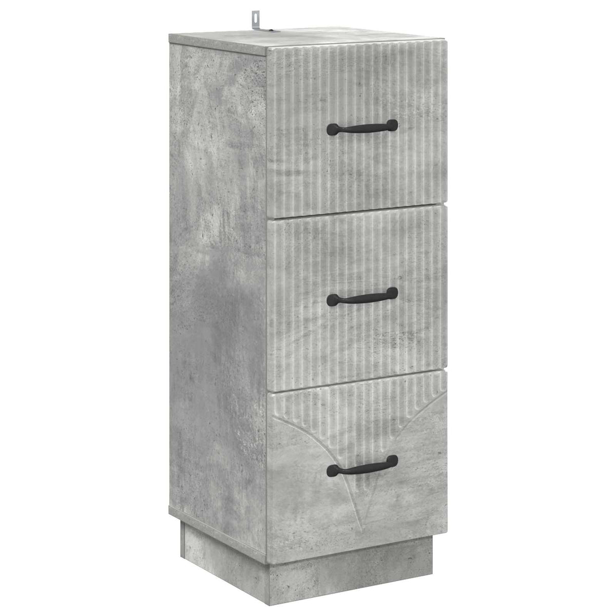 vidaXL Drawer Cabinet 33 x 34.5 x 87 cm Engineered Wood Concrete Grey