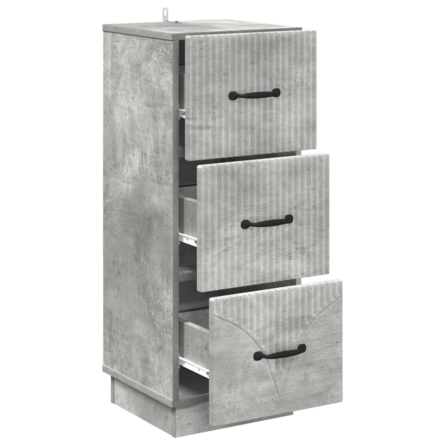 vidaXL Drawer Cabinet Concrete Grey 33 x 34.5 x 87 cm Engineered Wood