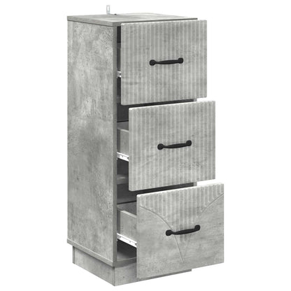 vidaXL Drawer Cabinet Concrete Grey 33 x 34.5 x 87 cm Engineered Wood