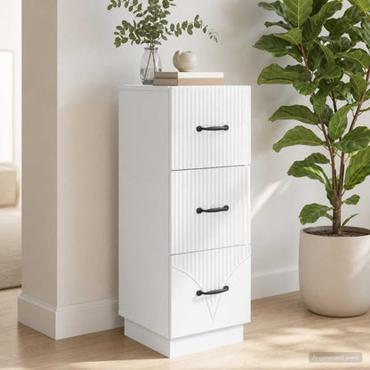 vidaXL Drawer Cabinet High Gloss White 33 x 34.5 x 87 cm