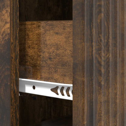 vidaXL Drawer Cabinet Smoked Oak 33 x 34.5 x 87 cm Engineered Wood