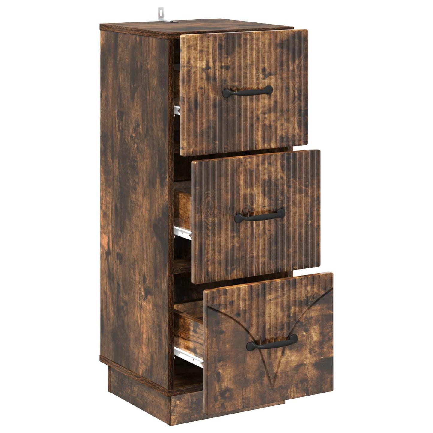 vidaXL Drawer Cabinet Smoked Oak 33 x 34.5 x 87 cm Engineered Wood