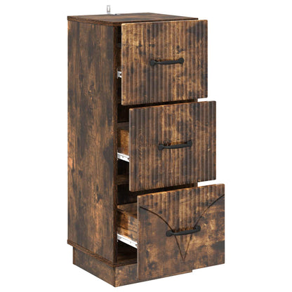 vidaXL Drawer Cabinet Smoked Oak 33 x 34.5 x 87 cm Engineered Wood