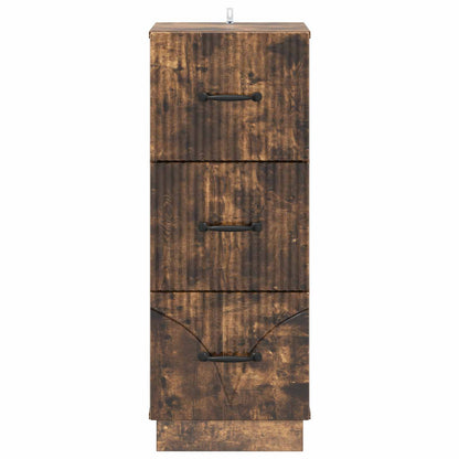 vidaXL Drawer Cabinet Smoked Oak 33 x 34.5 x 87 cm Engineered Wood