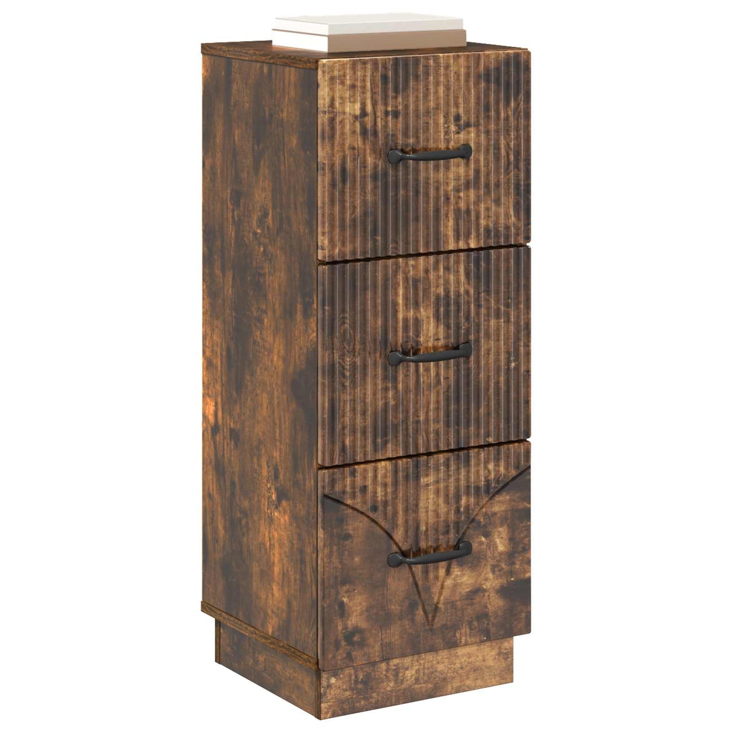 vidaXL Drawer Cabinet Smoked Oak 33 x 34.5 x 87 cm Engineered Wood