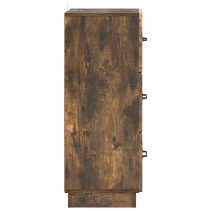 vidaXL Drawer Cabinet Smoked Oak 33 x 34.5 x 87 cm Engineered Wood