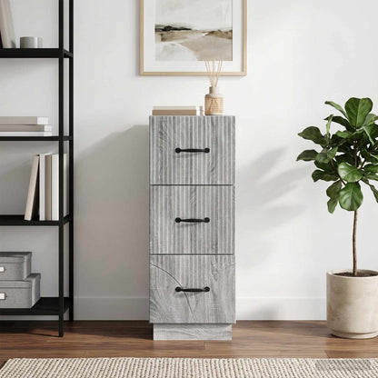 vidaXL Drawer Cabinet Grey Sonoma 33 x 34.5 x 87 cm Engineered Wood
