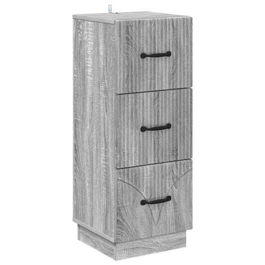 vidaXL Drawer Cabinet Grey Sonoma 33 x 34.5 x 87 cm Engineered Wood