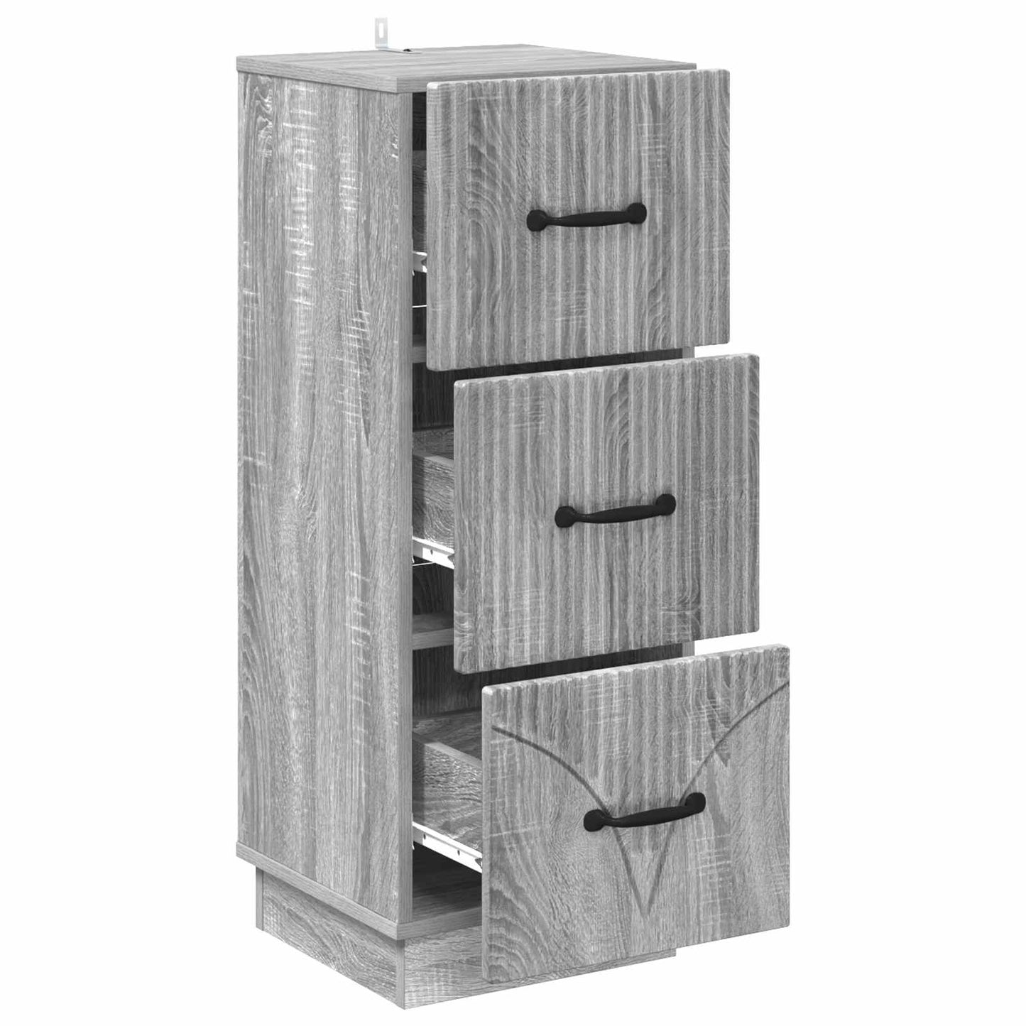vidaXL Drawer Cabinet Grey Sonoma 33 x 34.5 x 87 cm Engineered Wood