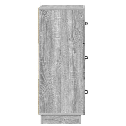 vidaXL Drawer Cabinet Grey Sonoma 33 x 34.5 x 87 cm Engineered Wood