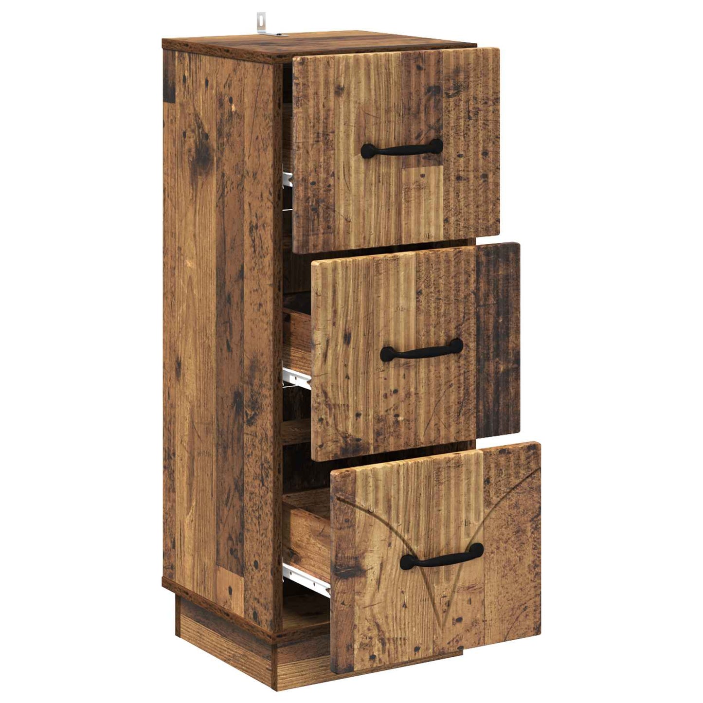 vidaXL Drawer Cabinet Old Wood 33 x 34.5 x 87 cm Engineered Wood